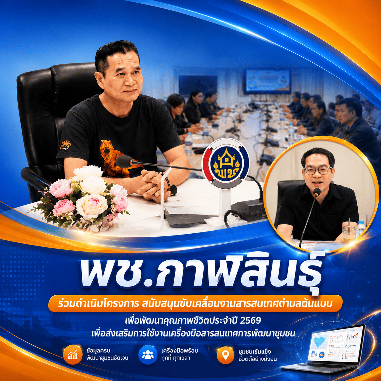 พช.กาฬสินธุ์ ต้อนรับเจ้าหน้าที่ส่วนกลาง ขับเคลื่อนสารสนเทศตำบลต้นแบบ เพื่อพัฒนาคุณภาพชีวิตประชาชน ผระจำปี 2569